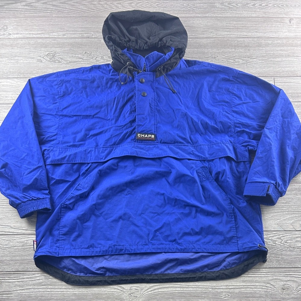 Vintage Chaps Ralph Lauren Anorak Windbreaker Jacket Blue XXL Pullover 90s